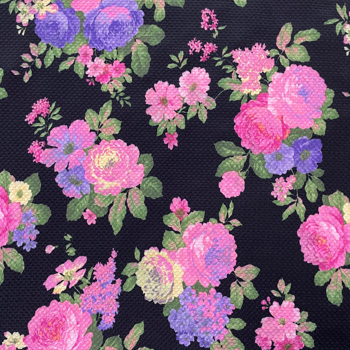 FS973 Pink Purple Rose Floral Square Jacquard Knit Fabric | Fabric | blue, broom, Children, drape, elastane, Fabric, fashion fabric, Floral, Flower, jersey, Kids, Knit, Knitwear, Loungewear, making, Pink, Polyester, Potions, Potter, sale, sewing, Skirt, Stretchy | Fabric Styles