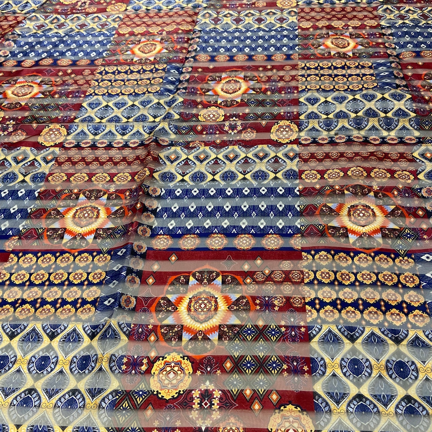 47. Organza Stripe Ethnic | Fabric | Black, brown, dressmaking, elastane, fabric, fabrics, Floral, Flower, flowers, Green, Grey, leggings, Leopard, Limited, Neon, Organsa, Organza, SALE, skirt, stretchy, Stripe, Tie Dye, White | Fabric Styles