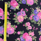 FS973 Pink Purple Rose Floral Square Jacquard Knit Fabric | Fabric | blue, broom, Children, drape, elastane, Fabric, fashion fabric, Floral, Flower, jersey, Kids, Knit, Knitwear, Loungewear, making, Pink, Polyester, Potions, Potter, sale, sewing, Skirt, Stretchy | Fabric Styles