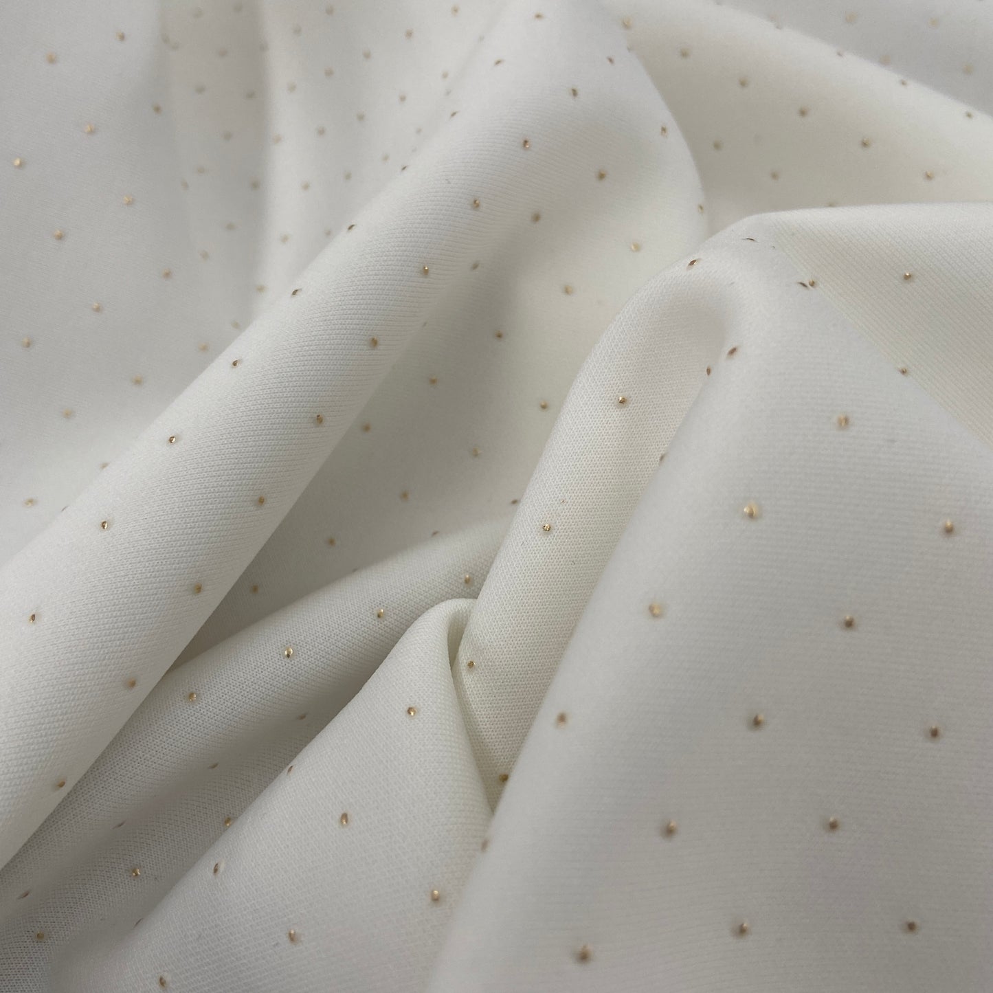 FS590_1 Gold Diamond Gel Scuba Stretch Knit Fabric Ivory | Fabric | drape, Fabric, fashion fabric, FS075, FS590, jersey, making, Navy, Nude, Plain, Scuba, sewing, Stretch, Stretchy | Fabric Styles