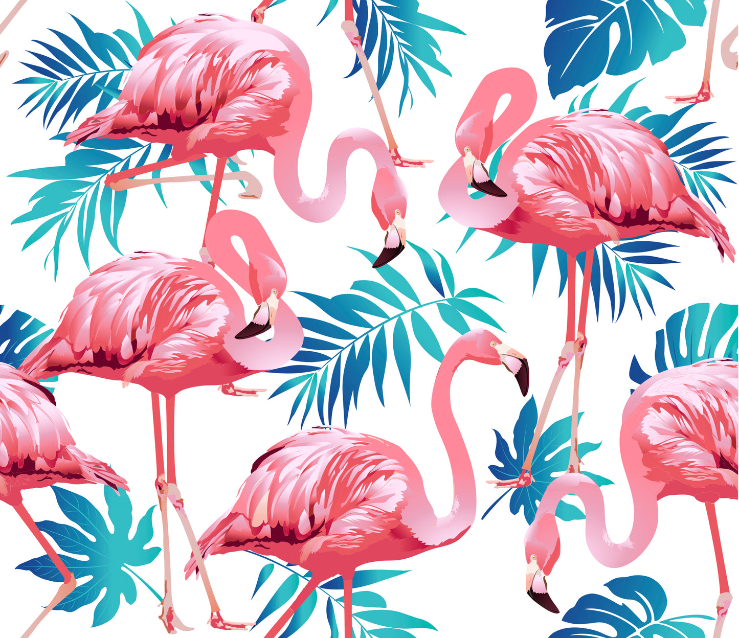 FS264_1 Flamingo Palm Leaves | Fabric Styles