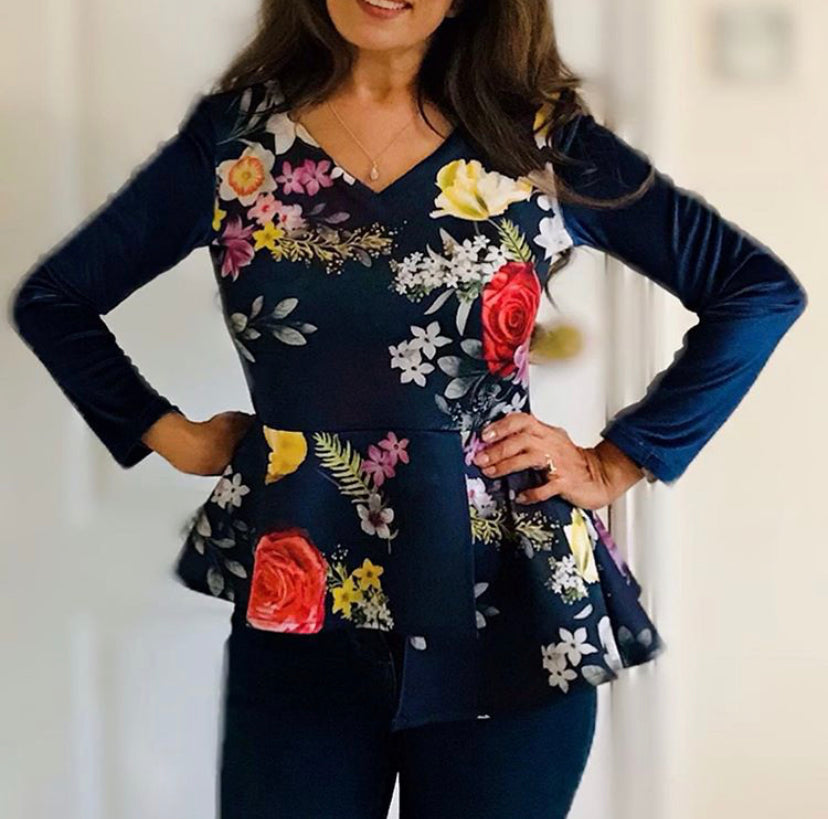 Customer Make: Floral Scuba Dress with Velvet Sleeves
