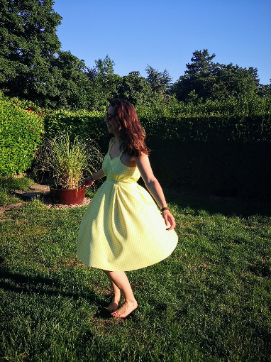 Customer Review: Yellow Gingham Scuba Summer Dress