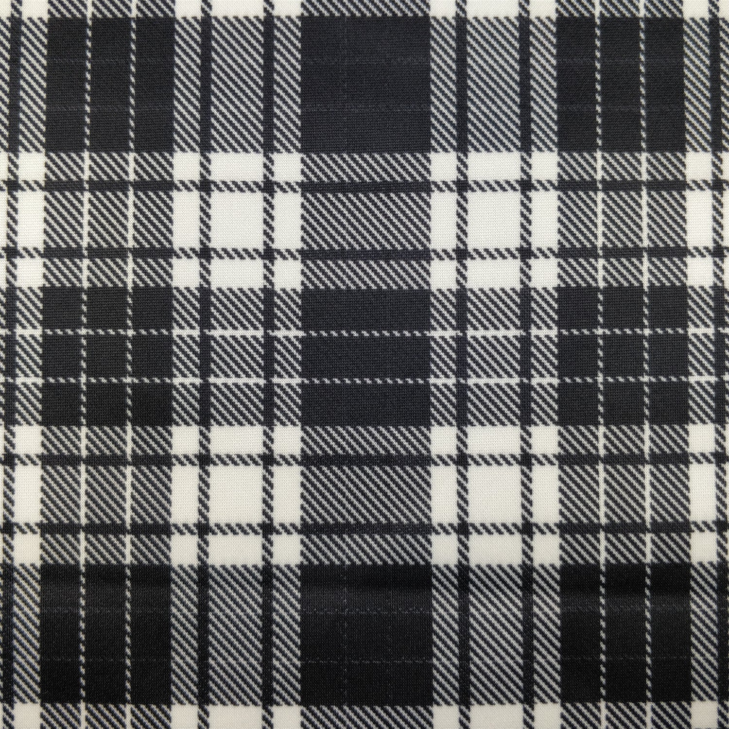 FS146 Black and White Scuba Tartan Fabric