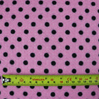 Textured Waffle Jacquard Polka Dot Fabric – Pink & Black Stretch Dress Fabric