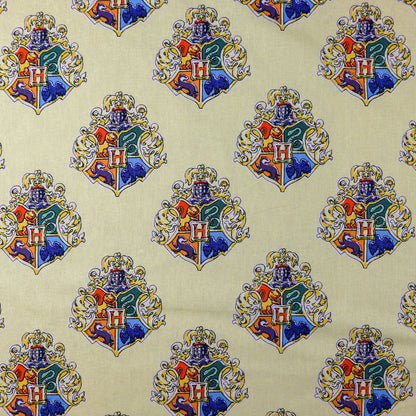 Harry Potter Hogwarts Crest Yellow Cotton Fabric 0.21 Metres