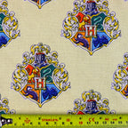Harry Potter Hogwarts Crest Yellow Cotton Fabric 0.76 Metres