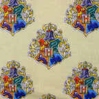 Harry Potter Hogwarts Crest Yellow Cotton Fabric 0.76 Metres