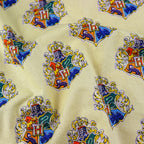 Harry Potter Hogwarts Crest Yellow Cotton Fabric 0.76 Metres