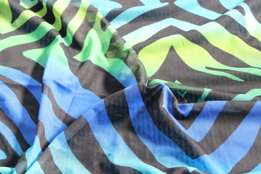 Zebra Tie Dye Power Mesh