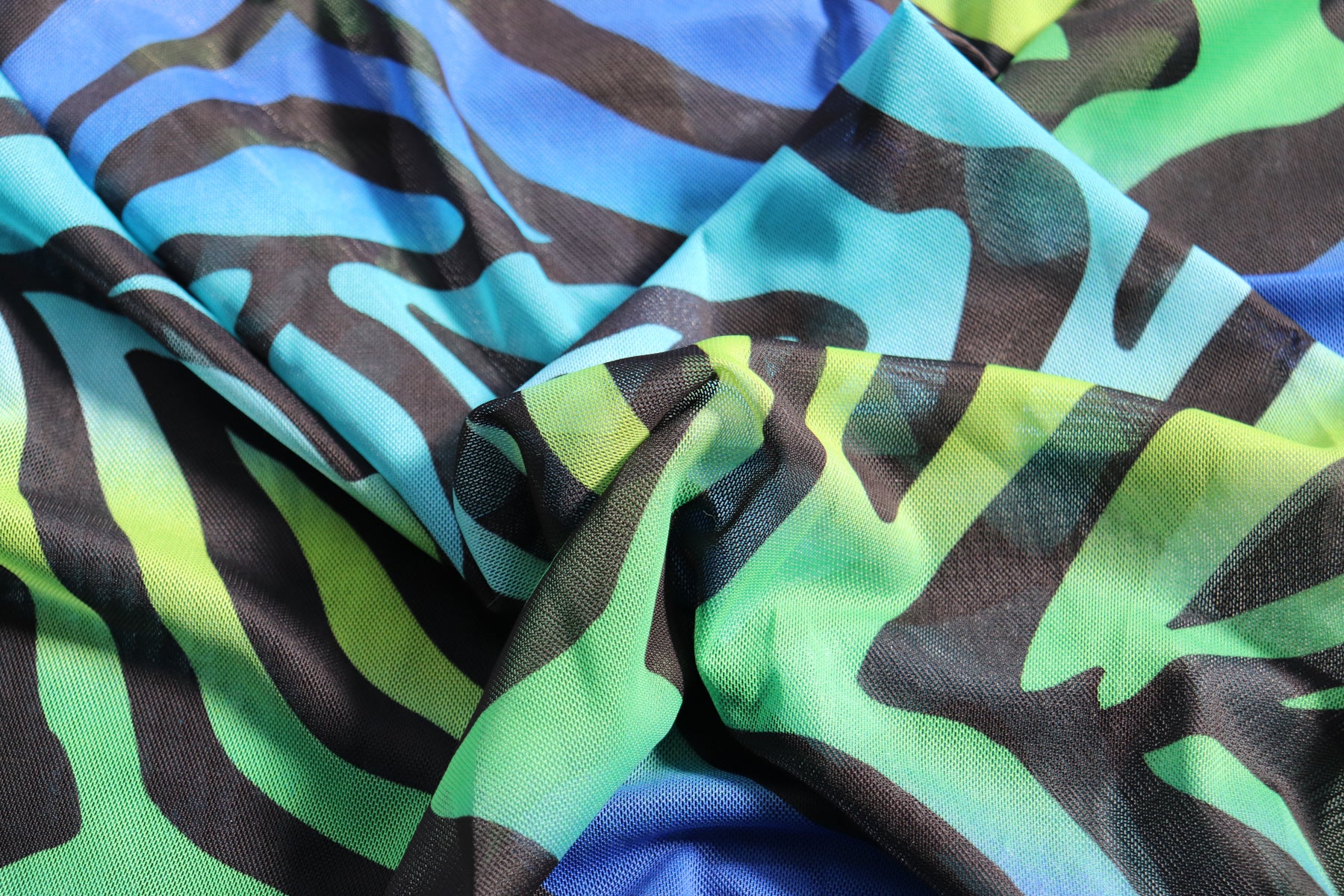 Zebra Tie Dye Power Mesh