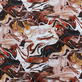 FS1218 Brown Swirl | Brown, Marble, ripple, Spun Polyester Elastane, Swirl, Tie Dye, wave | Fabric Styles