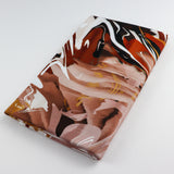 FS1218 Brown Swirl | Brown, Marble, ripple, Spun Polyester Elastane, Swirl, Tie Dye, wave | Fabric Styles