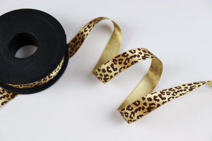 3/4 Inch Shiny Leopard Print Ribbon