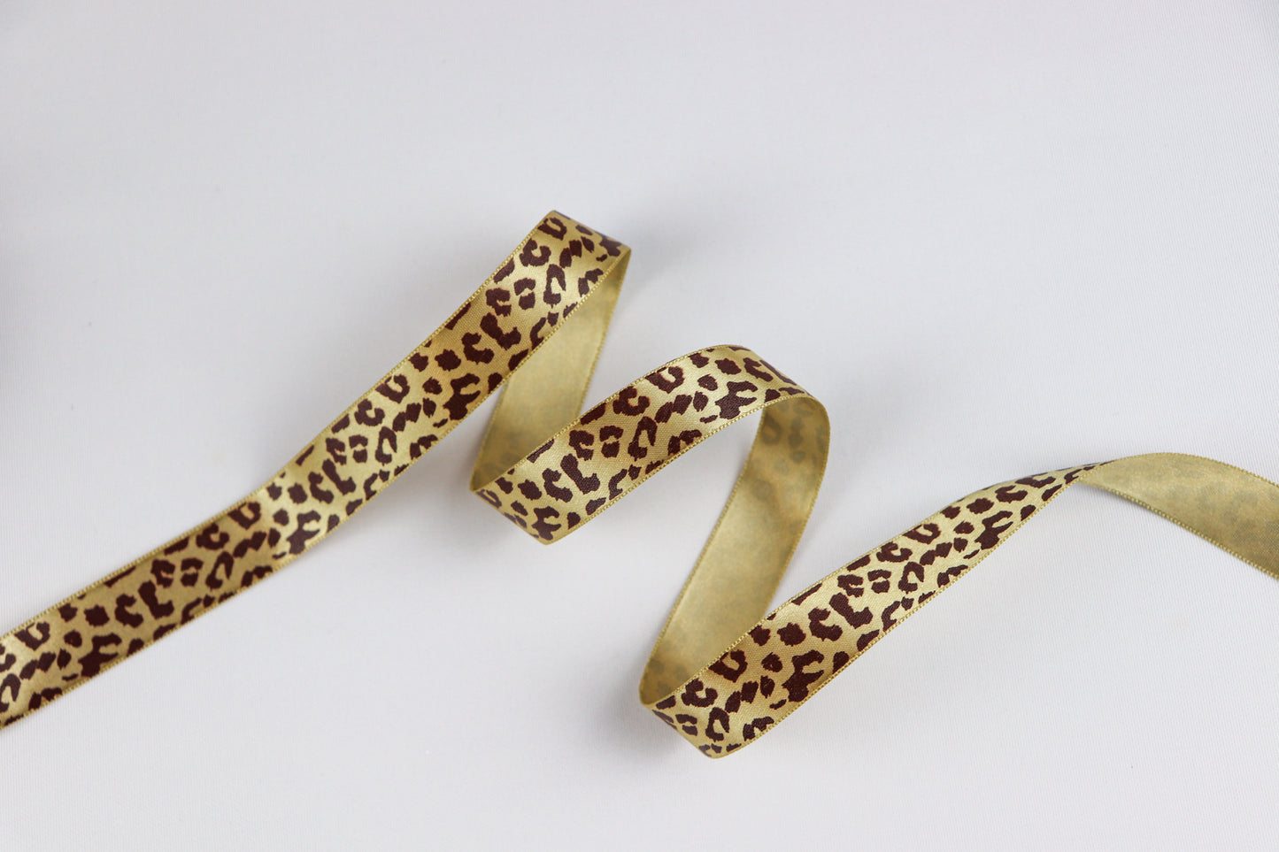 3/4 Inch Shiny Leopard Print Ribbon