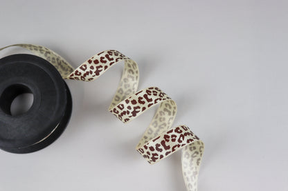 3/4 Inch Shiny Leopard Print Ribbon