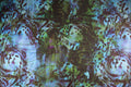 Blue Green Abstract Animal Print Power Mesh Fabric