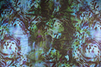Blue Green Abstract Animal Print Power Mesh Fabric