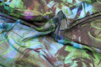 Blue Green Abstract Animal Print Power Mesh Fabric