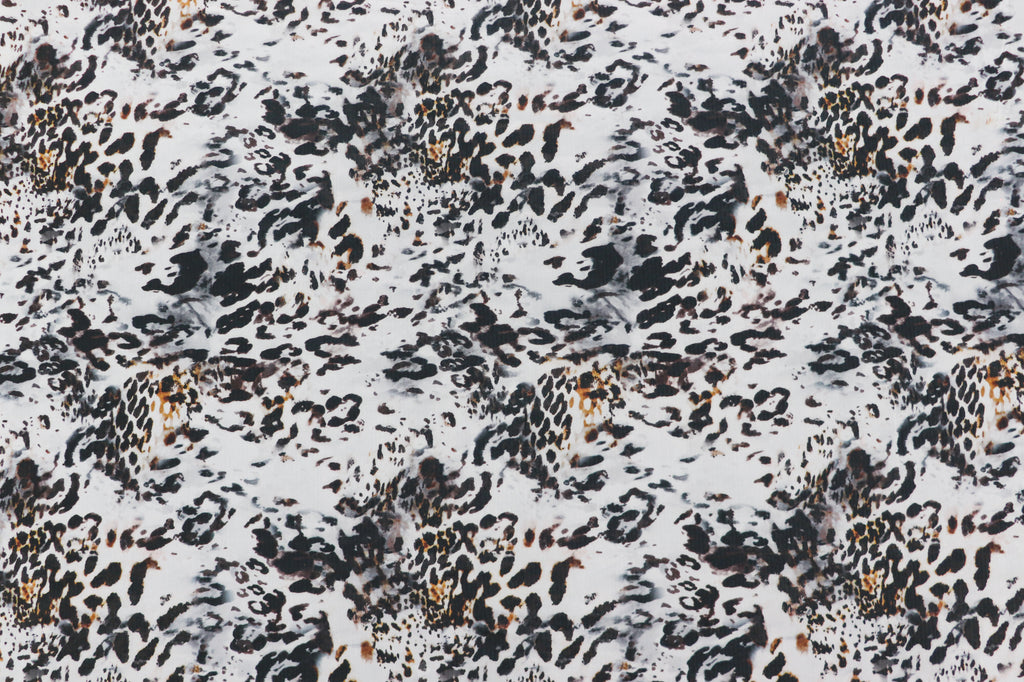 Snow Leopard Print Power Mesh Fabric