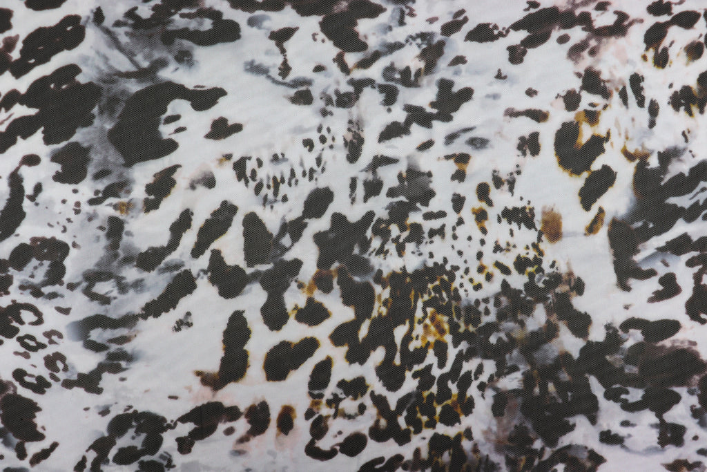 Snow Leopard Print Power Mesh Fabric