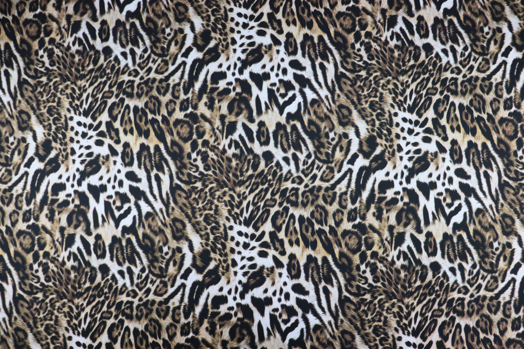 Leopard Skin Animal Print Scuba Stretch Knit Fabric (FS1260)