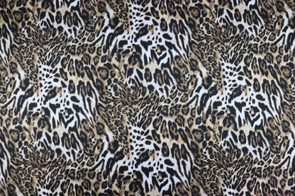 Leopard Skin Animal Print Scuba Stretch Knit Fabric (FS1260)