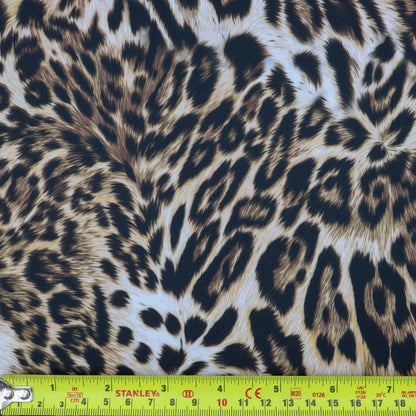 Leopard Skin Animal Print Scuba Stretch Knit Fabric (FS1260)