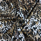 Leopard Skin Animal Print Scuba Stretch Knit Fabric (FS1260)