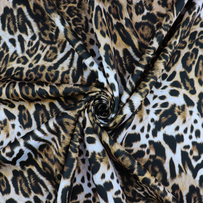 Leopard Skin Animal Print Scuba Stretch Knit Fabric (FS1260)