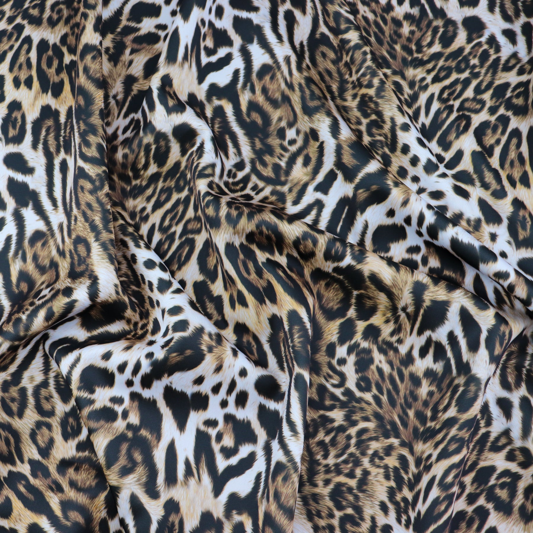Leopard Skin Animal Print Scuba Stretch Knit Fabric (FS1260)