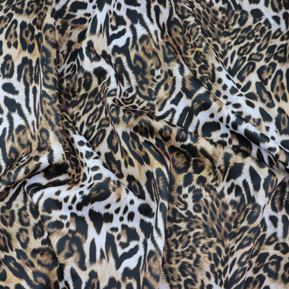 Leopard Skin Animal Print Scuba Stretch Knit Fabric (FS1260)