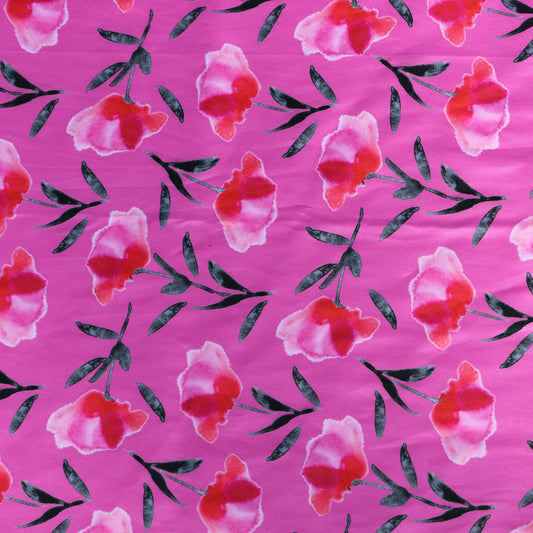 Pink Floral Bengaline (24E)