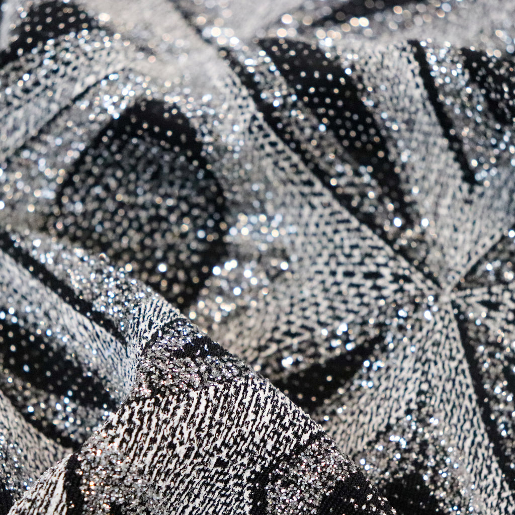 Black Silver Glitter Lurex