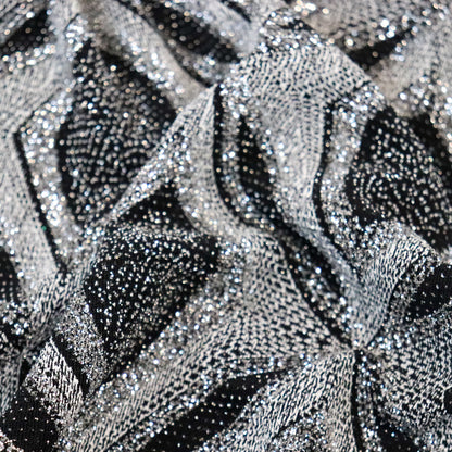 Black Silver Glitter Lurex