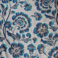 Blue Floral Bengaline Fabric 0.8 Metres