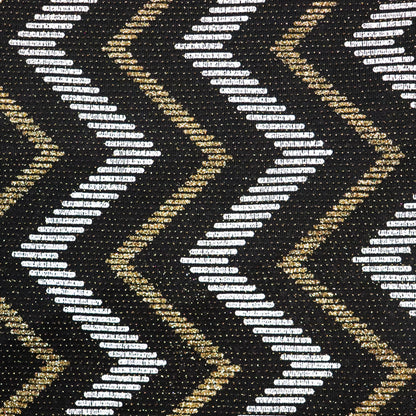 Gold Silver Zig Zag Glitter Lurex