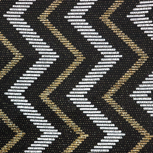 Gold Silver Zig Zag Glitter Lurex