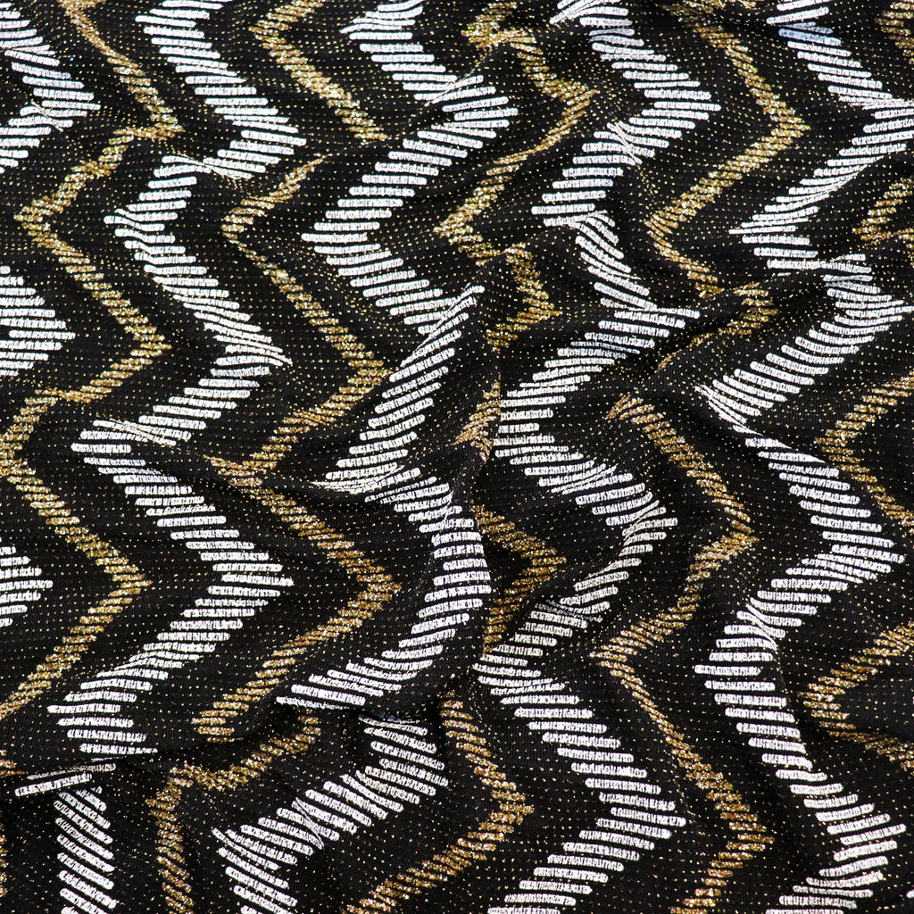 Gold Silver Zig Zag Glitter Lurex
