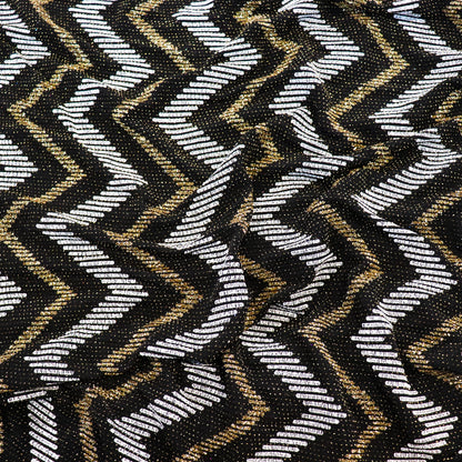 Gold Silver Zig Zag Glitter Lurex