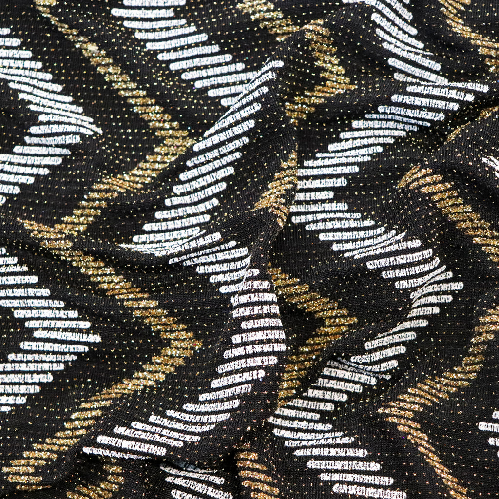 Gold Silver Zig Zag Glitter Lurex