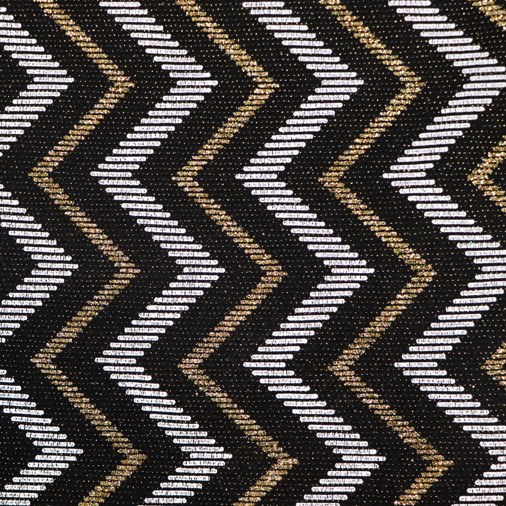 Gold Silver Zig Zag Glitter Lurex