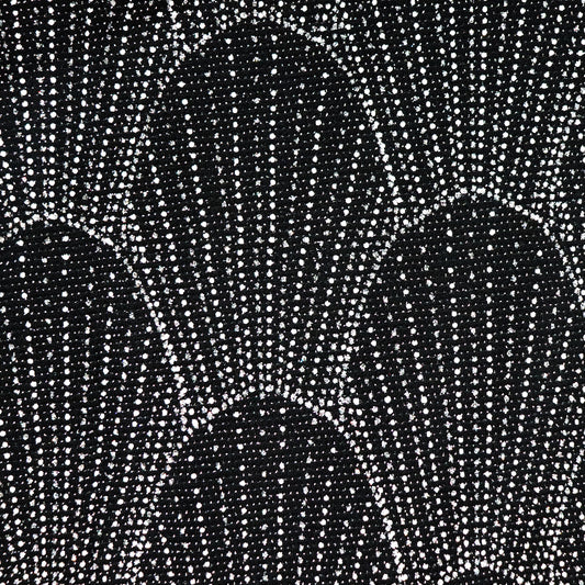 Silver Black Art Deco Scale Lurex