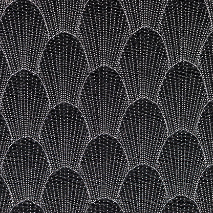 Silver Black Art Deco Scale Lurex