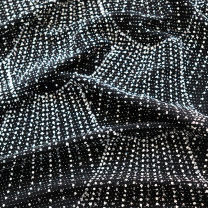 Silver Black Art Deco Scale Lurex