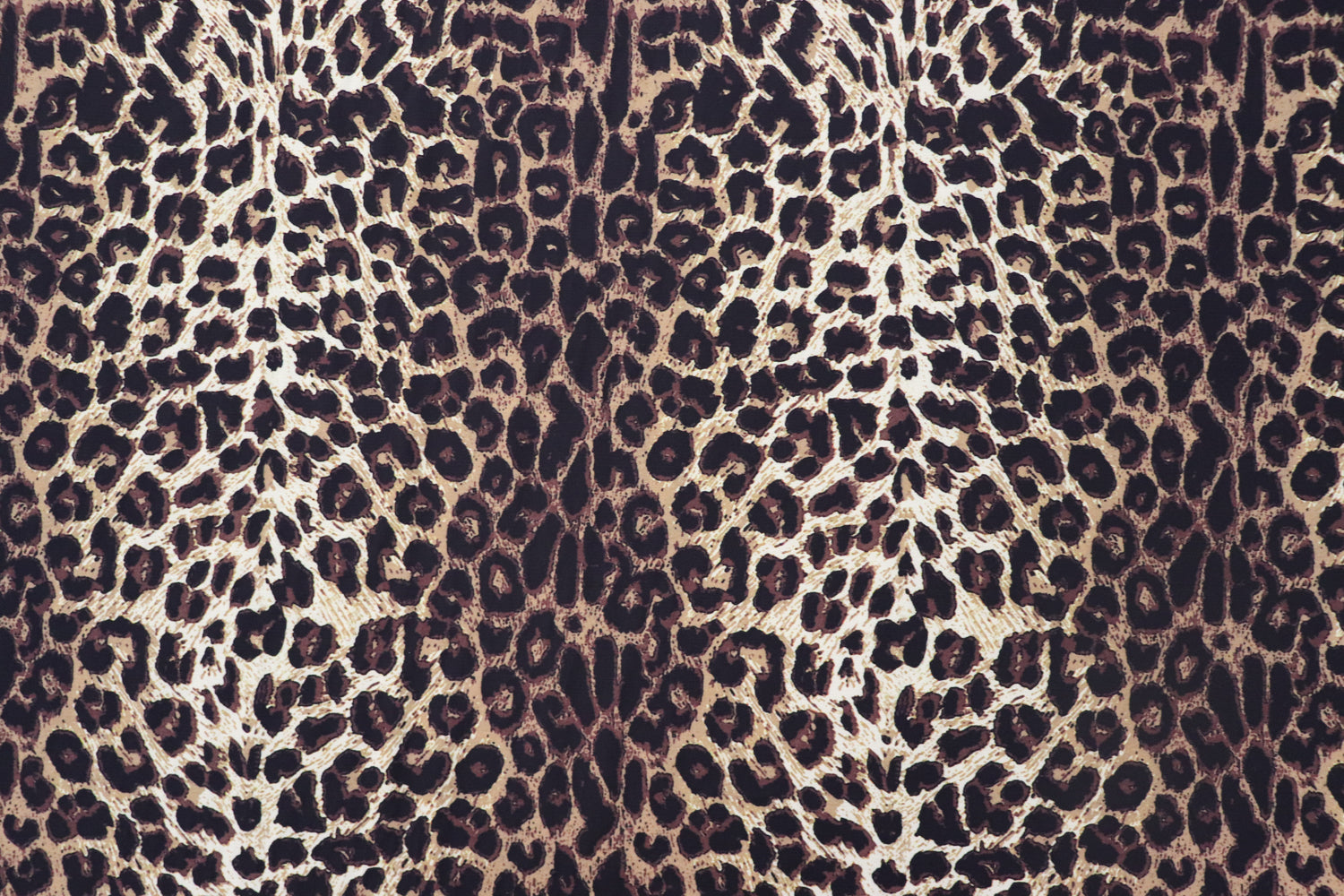 Brown Leopard Print Bubble Crepe Fabric