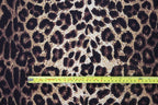Brown Leopard Print Bubble Crepe Fabric