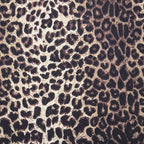 Brown Leopard Print Bubble Crepe Fabric