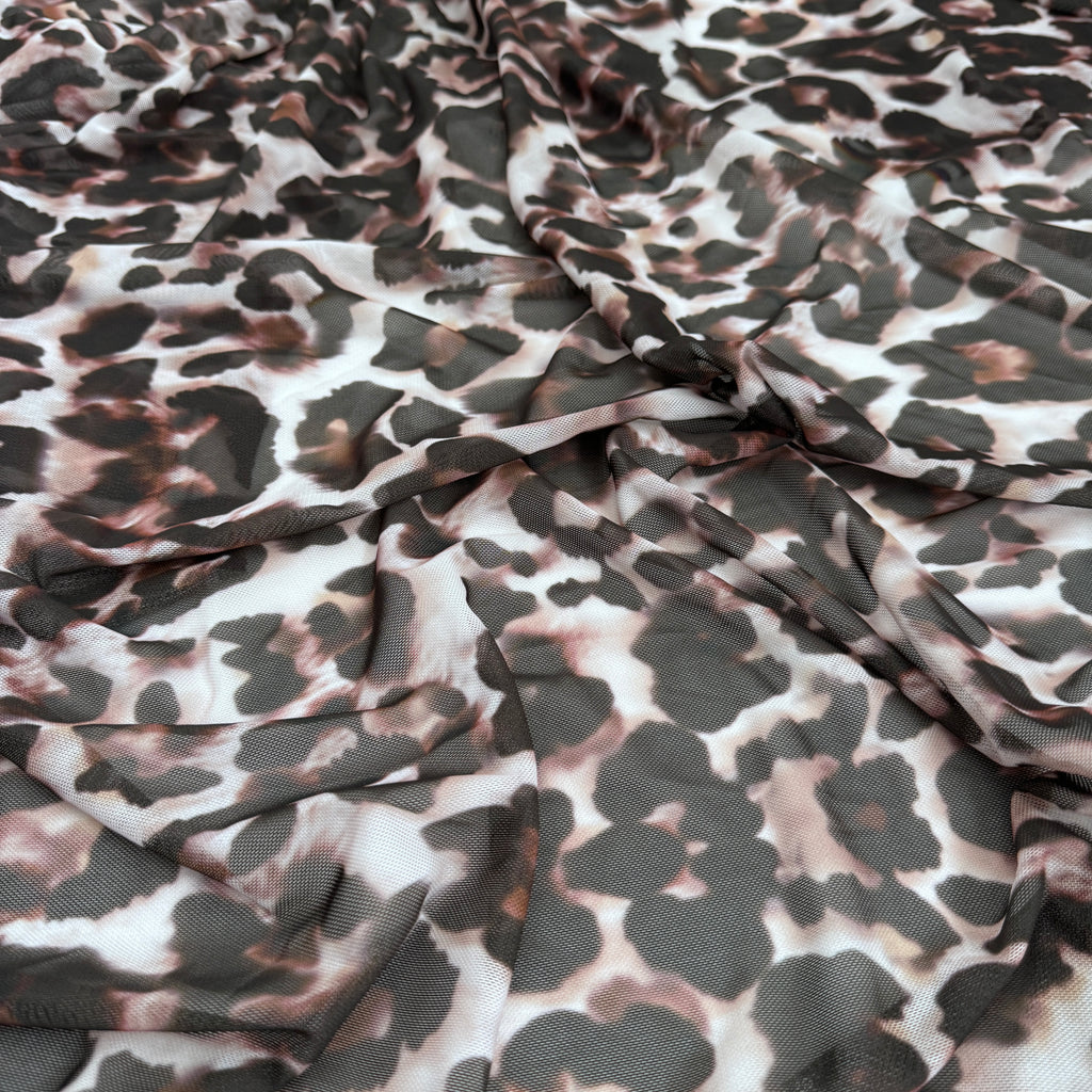 FS1270 Leopard Spots Print Jersey Stretch Power Mesh Fabric