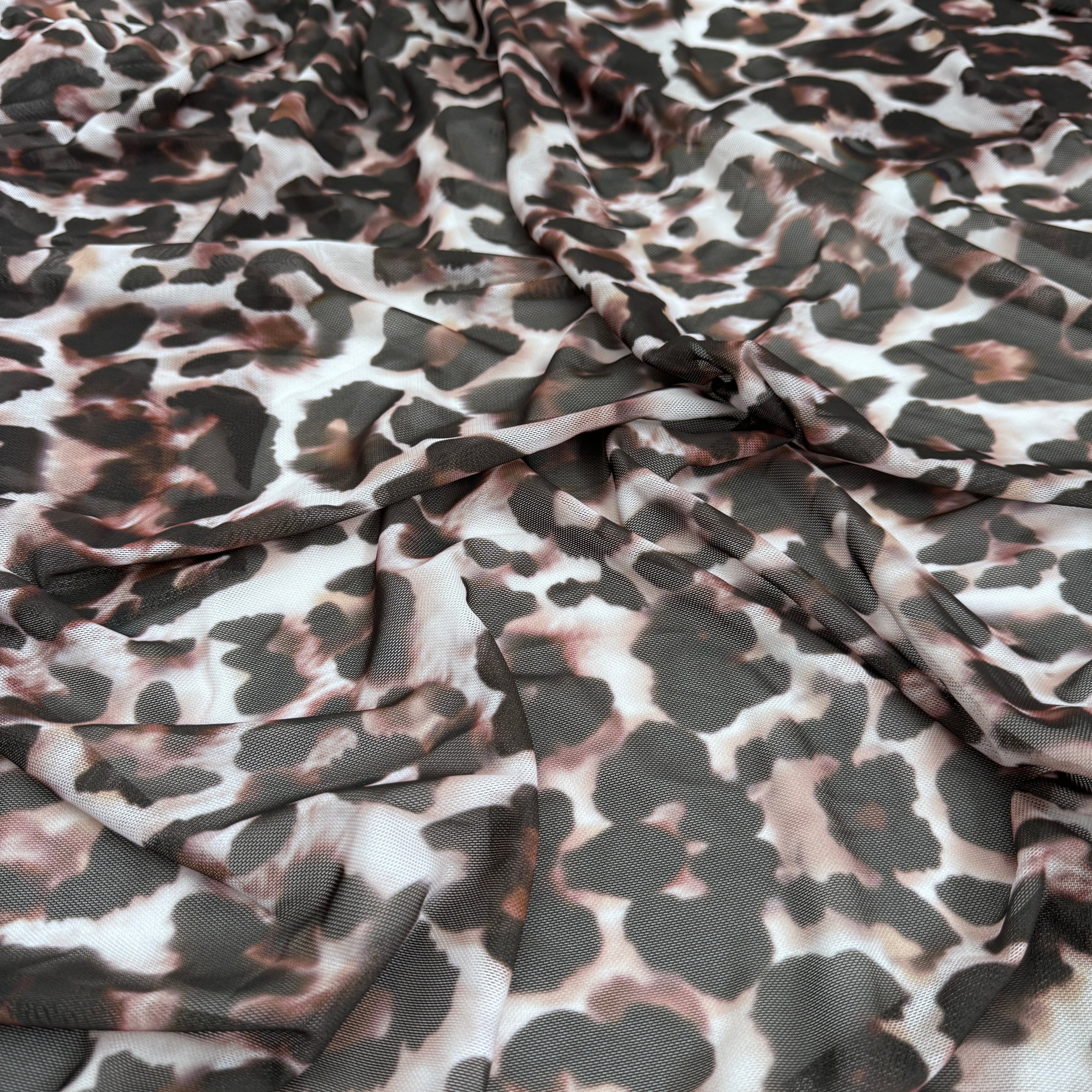 FS1270 Leopard Spots Print Jersey Stretch Power Mesh Fabric
